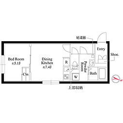 アバンティア西新宿I 1DKの間取図画像