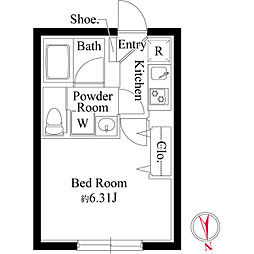 グランピア学芸大学 1Kの間取図画像