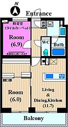 Ｓｏｕｎｄ Ｓｔａｇｅ 1242 5階2LDKの間取り