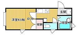 BRIQUEKOMAMI 1DKの間取図画像