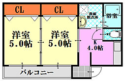 広島電鉄1系統 宇品2丁目駅 徒歩2分の賃貸マンション 3階2Kの間取り