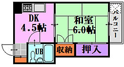 五竜ビル 1DKの間取図画像