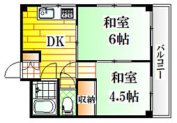 宮田ビル 2DKの間取図画像