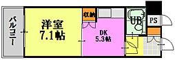ライオンズマンション京橋川公園 1DKの間取図画像