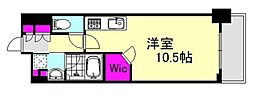 ザ・十日市プレイス ワンルームの間取図画像