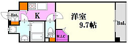 コンフォート東白島 1Kの間取図画像