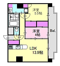 ＫａｔａｙａｍａＢＬＤＧ22  ｜ 広島県広島市中区橋本町（賃貸マンション2LDK・8階・54.40㎡） その2