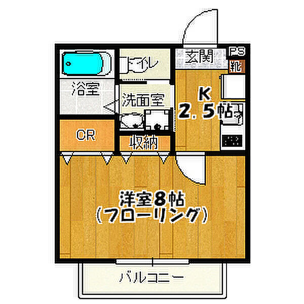 West　Village　壱番館 205｜東京都国分寺市泉町３丁目(賃貸アパート1K・2階・25.66㎡)の写真 その2