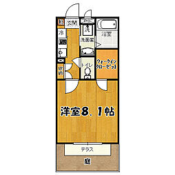 West　Village　弐番館 2階1Kの間取り