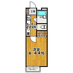 フラット西國分寺 1Kの間取図画像