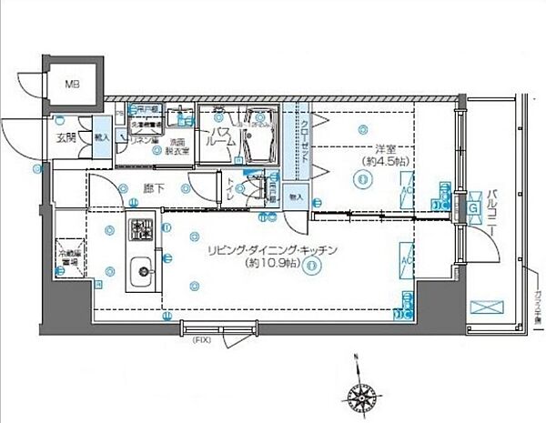 東京都新宿区大久保１丁目(賃貸マンション1LDK・4階・40.70㎡)の写真 その2