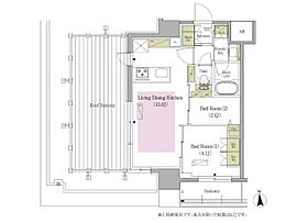 東京都新宿区早稲田鶴巻町（賃貸マンション2LDK・13階・40.32㎡） その2