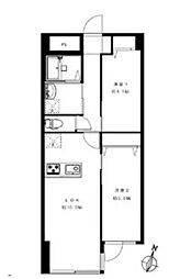 清桜ハイツ 2LDKの間取図画像