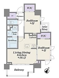 クリオラベルヴィ市ヶ谷 2LDKの間取図画像