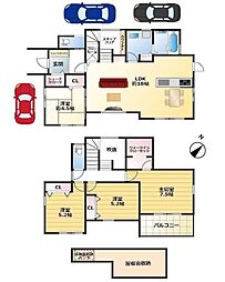 茨木市山手台新町2丁目　中古一戸建 4LDKの間取り