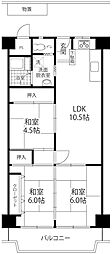 ローレルハイツ茨木総持寺第2号棟 3LDKの間取図画像