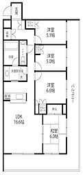 パームズコート茨木パーク・ホームズ 4LDKの間取図画像