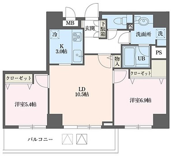 ドゥーエ横浜駅前 1301｜神奈川県横浜市神奈川区金港町(賃貸マンション2LDK・13階・61.63㎡)の写真 その2