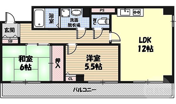 コンチネンタル鶴見 ｜大阪府大阪市城東区古市1丁目(賃貸マンション2LDK・4階・61.04㎡)の写真 その2