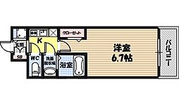 S-RESIDENCE城東SEVER 6階1Kの間取り
