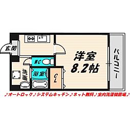 セレブ森小路駅前 7階1Kの間取り