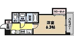 Luxe緑橋 3階1Kの間取り