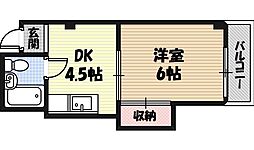 シャトー野江 5階1DKの間取り