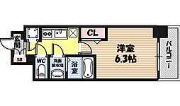 エスリード京橋グランツ 5階1Kの間取り