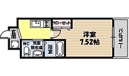 サムティ京橋Fluss 5階1Kの間取り