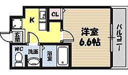 ヴィラナリー鶴見 1階1Kの間取り