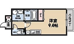 エス・キュート城東中央 10階ワンルームの間取り