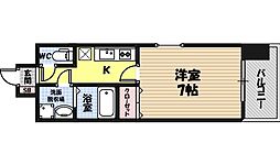 フォレストガーデン今福鶴見IV 7階1Kの間取り