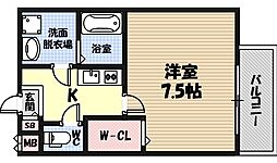ワコーレヴィータ関目ＥＡＳＴ 1階1Kの間取り