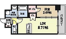 サムティ京橋Clear 1LDKの間取図画像