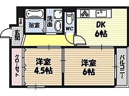 ナカノハイツパート5 2DKの間取図画像