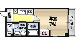 パーラム関目 1Kの間取図画像