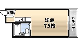 京阪グローリーハイツ ワンルームの間取図画像