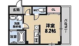 クライス横堤 ワンルームの間取図画像
