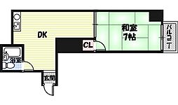 ハイム蘭 1LDKの間取図画像