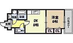 アイズワン2 1DKの間取図画像