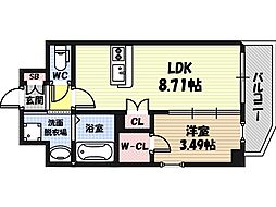 サムティ京橋Clear 1LDKの間取図画像