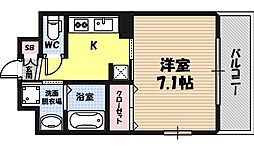 フォレストガーデン蒲生3 1Kの間取図画像