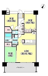 ポレスターセントラルシティ土浦 3LDKの間取図画像