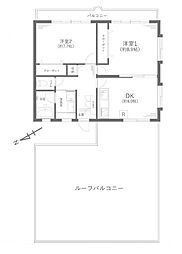 スカイコートたまプラーザ 2DKの間取図画像