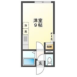 M15 ワンルームの間取図画像
