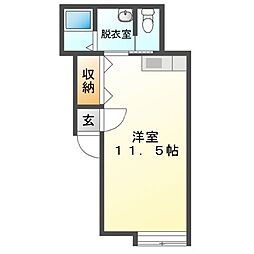 M70 ワンルームの間取図画像