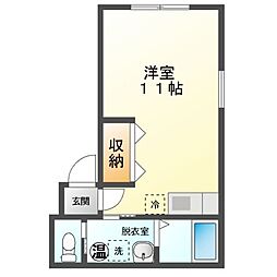 M76 ワンルームの間取図画像