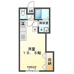M86 ワンルームの間取図画像