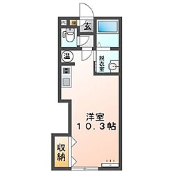 M102 ワンルームの間取図画像