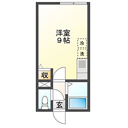 M18 ワンルームの間取図画像